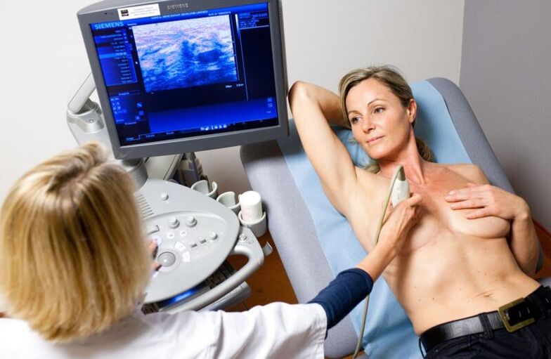 Echografie van de borstklieren vóór een borstvergroting met hyaluronzuur